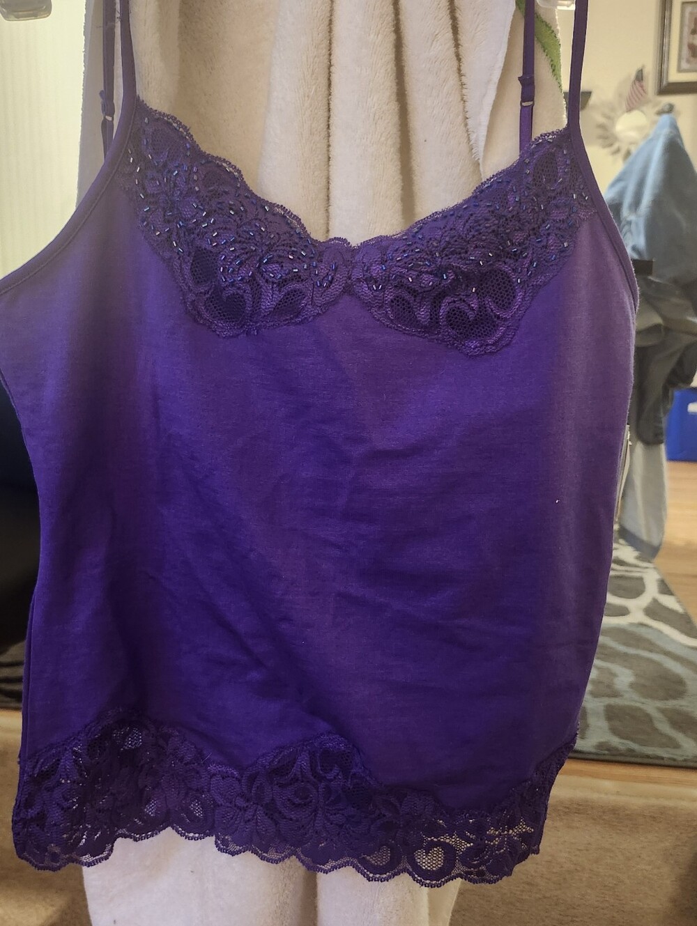 WD.NY Purple Lace Trim Camisole